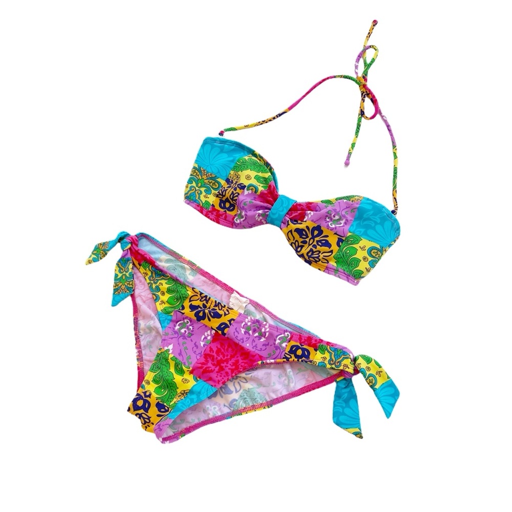 Multi-Pattern Bandeau Bathing Suit - image 8